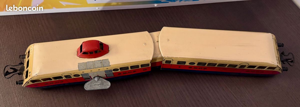 HORNBY MECCANO TRAIN AUTORAIL ELECTRIQUE 2 PIECES - EXTREMELY RARE - GOOD IN BOX