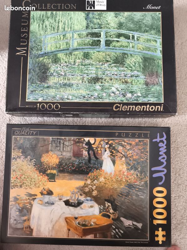 Lot de 2 puzzle monet museum collection clementoni 1000 pièces (image 1)