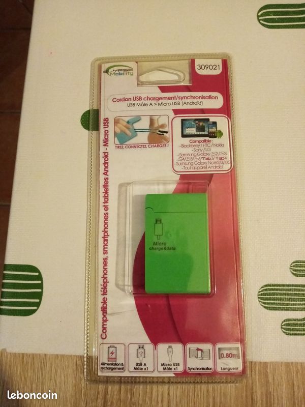 Cordon USB chargement neuf sous blister (image 1)
