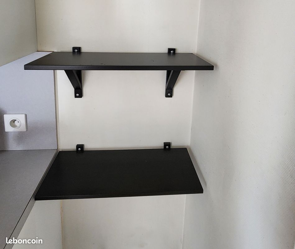 Lot de 2 étagères Ikea EKBY avec équerres (image 3)
