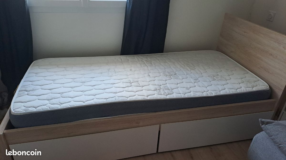 Lit (matelat inclus) avec rangement (image 1)