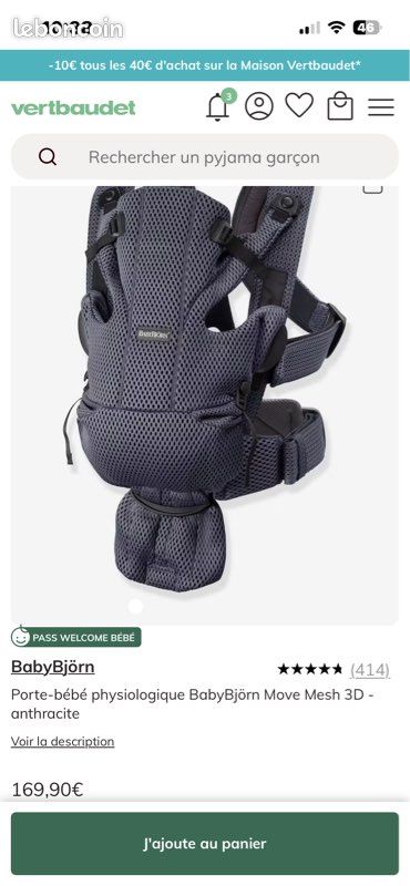 Porte-bébé Babybjörn Move Mesh 3D (image 4)