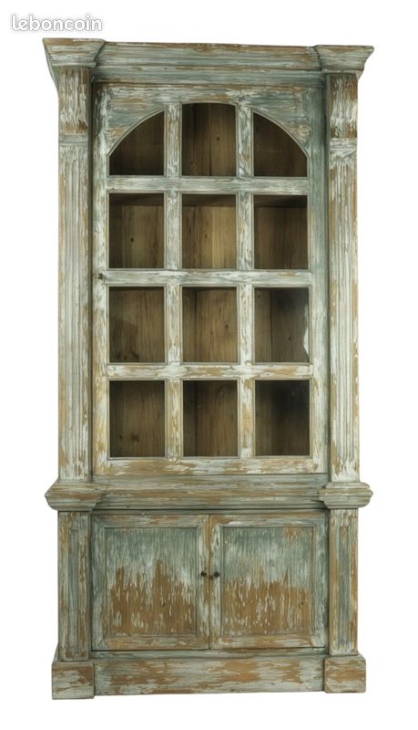 Buffet vitrine en bois Peint Vintage - Livraison OFFERTE (image 5)