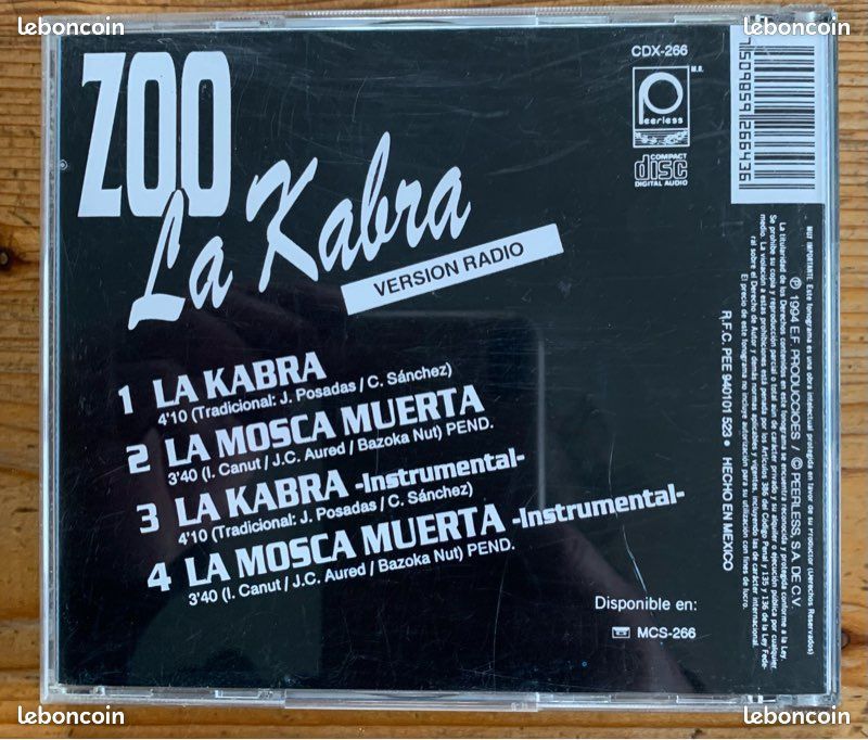 CD techno Zoo « La Kabra » 1994 Mexique (image 2)