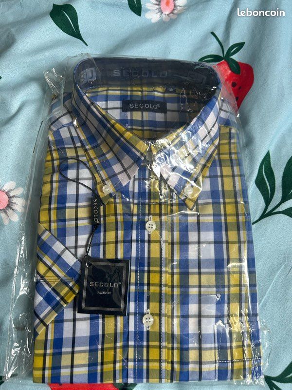 Chemise Jaune Carreaux Rose Taille S Chemise Miku En Coton à Carreaux Jaune Et Rose - Taille 32 (US S) - Manches Longues - Collection English Hunt Show Chemise Manches Longues Taille 32