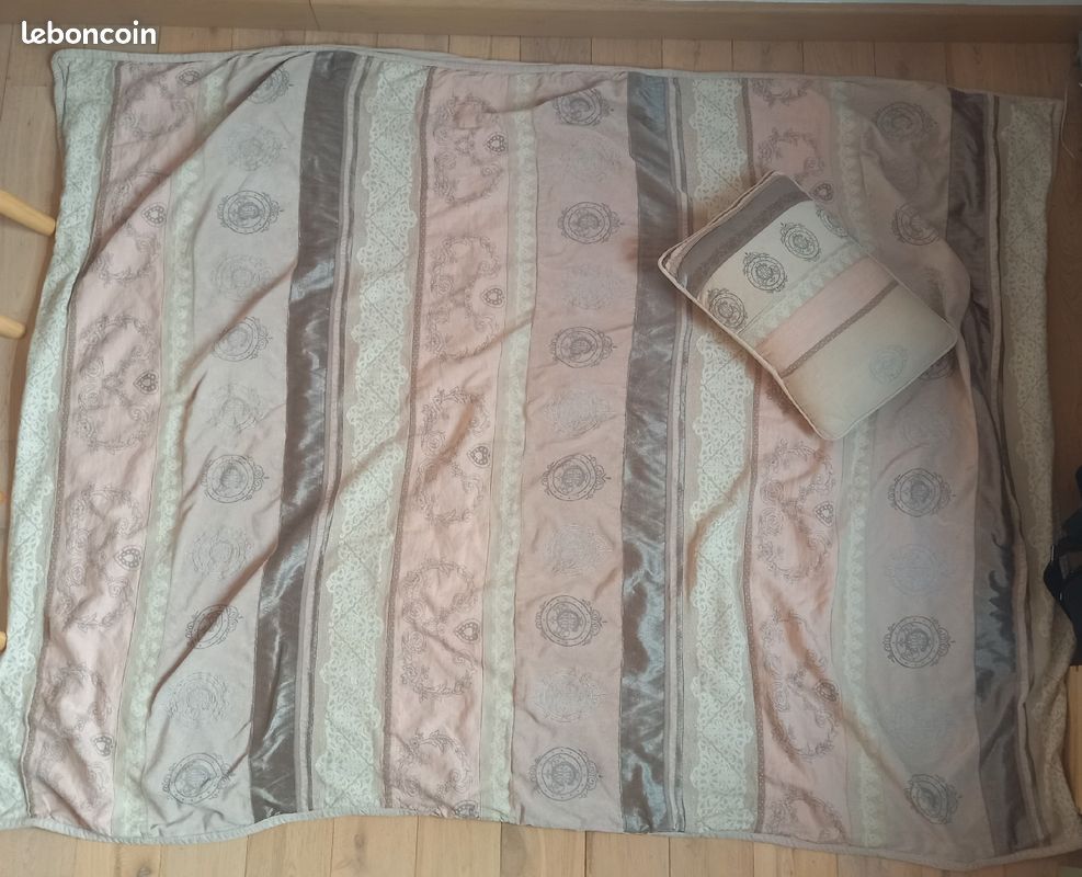 Plaid et coussin beige/rose maison du monde (image 2)