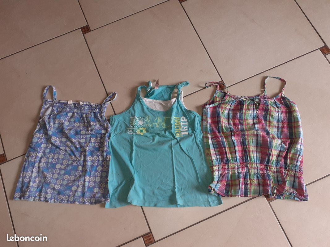 Lot de 3 tee-shirts à bretelles 12 ans (image 1)