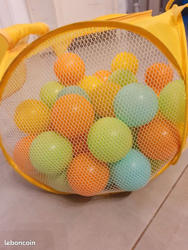 LUDI - Balles multicolores en plastique + panier de rangement (image 3)