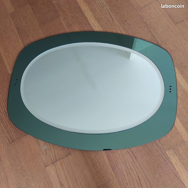 Miroir vintage salle de bain en verre ISA Bergamo vers 1980 (image 2)