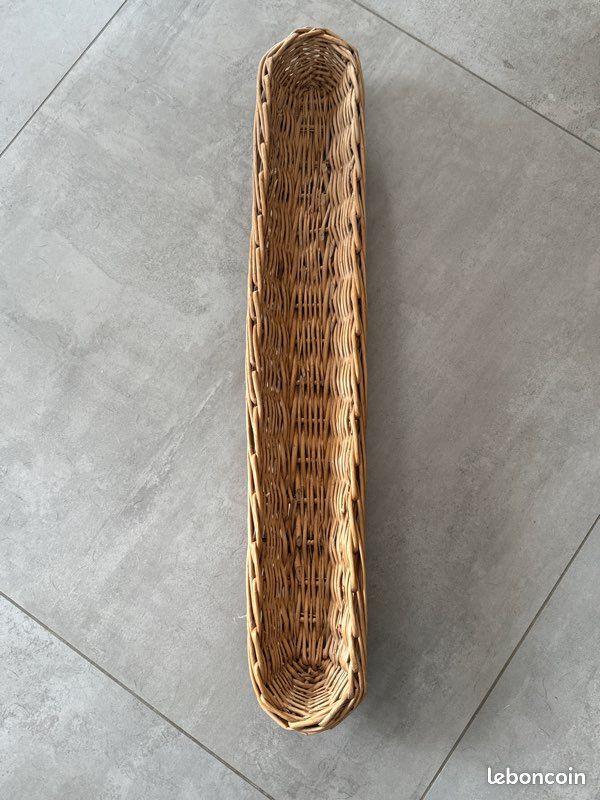 Panier En Osier Pour Boulangerie - Pour Baguettes - Dimensions ~50" X 36 Cm X 80 Cm - Occasion