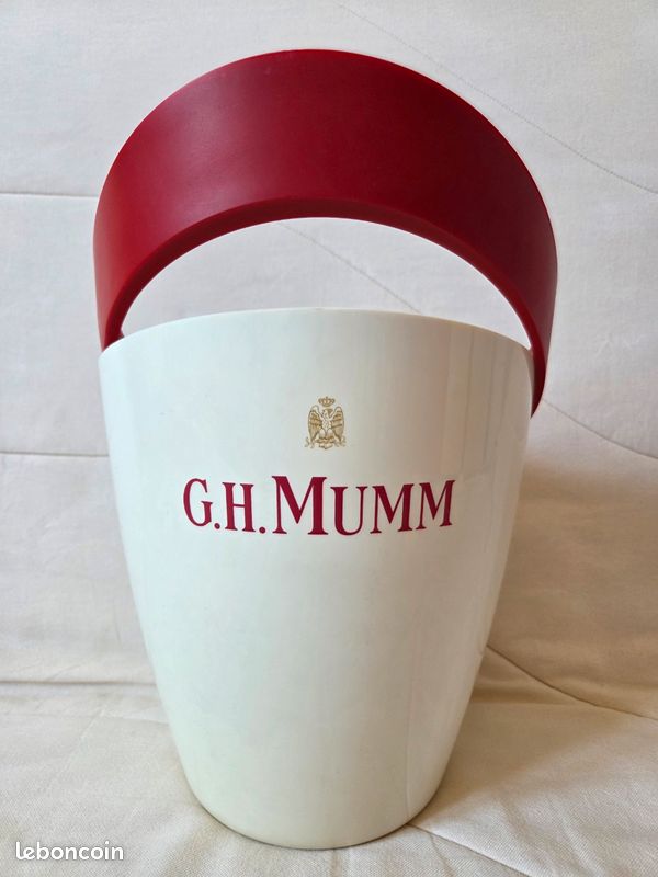 Seau à Champagne Mumm En Plastique – Vintage Pub GH MUMM – Bon état