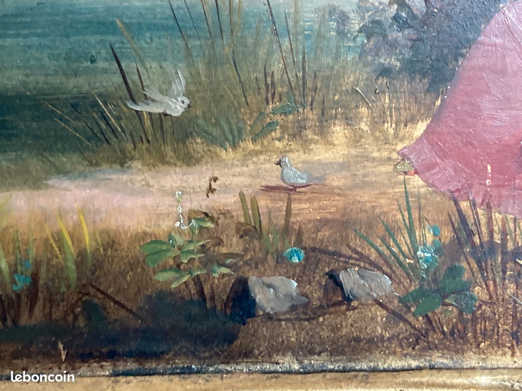 Tableau, peinture sur Céramique "Femme lisant au bord de l'eau" (image 10)
