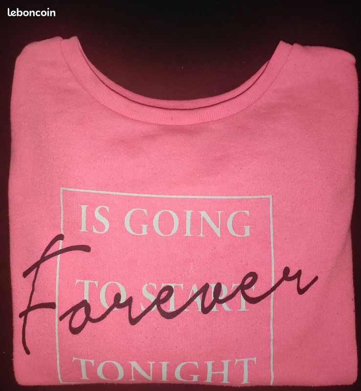 Pull manches longue rose (image 1)