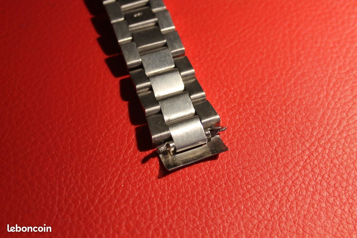 Ancien gros bracelet acier montre Beuchat 115 grammes 20-22 mm (image 6)