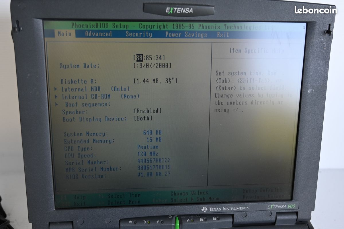 Pc portable vintage Texas Instruments Extensa 900 - Ordinateurs