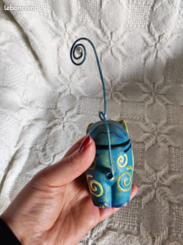 Elephant bleu en biscuit porte-photo (image 2)