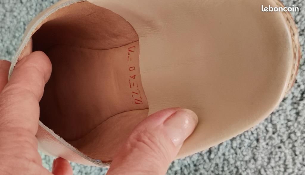 Babouches cuir, 40, beige, de Fès, Neuve (image 2)