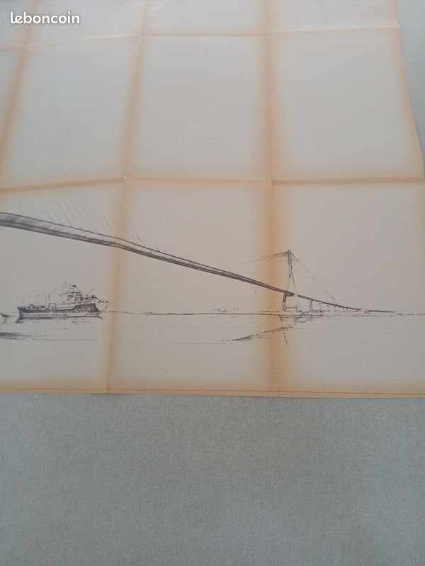 2 affiches 50 ans du pont de tancarville PLUS grand plan projet du pont de honfleur 120 PAR 80 CM (image 5)
