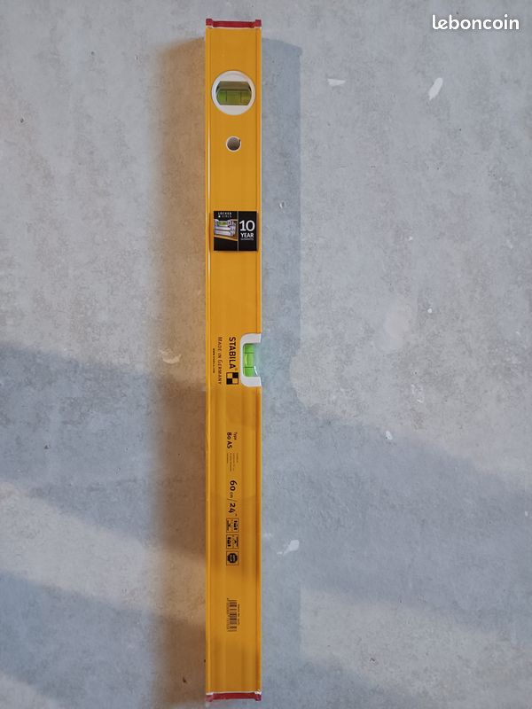 Stubai Niveau à Bulle 600 Mm Jaune - Précision 1 Mm/m, Outil Robuste En Plastique