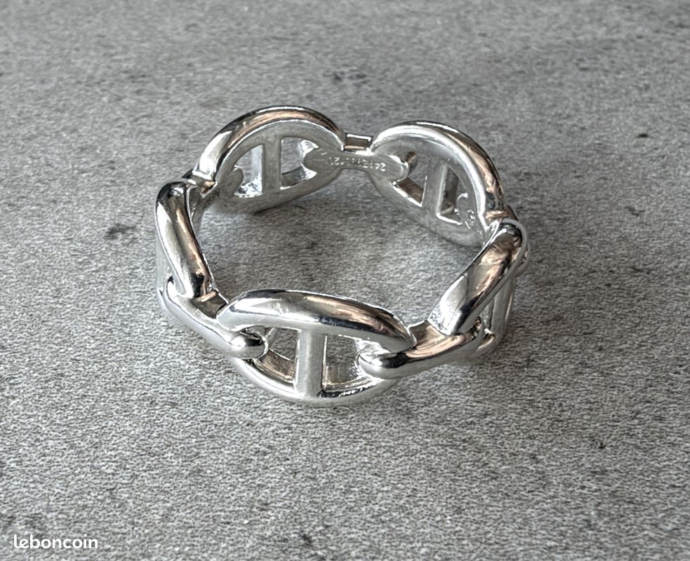 Bague HERMES en argent - chaine d'ancre - taille 54 - Hermès (image 1)