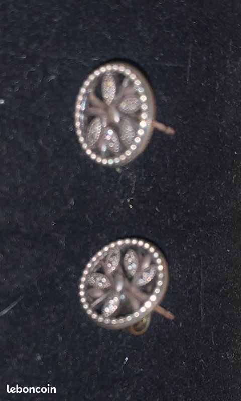 Jolie paire de boucles d'oreille argent arbre de vie (image 2)