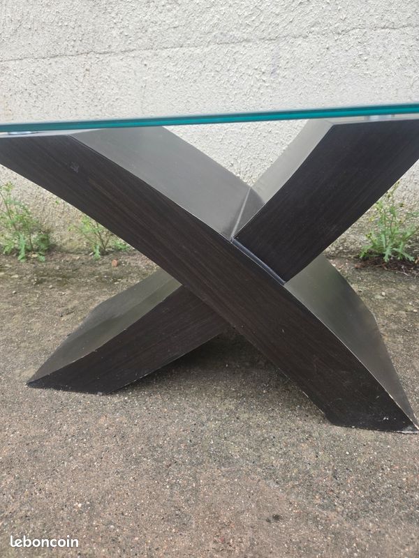 Table basse verre et bois (image 4)