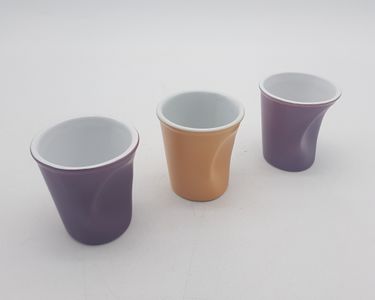 Lot De 6 Tasses à Café Froissées Revol France - Porcelaine Française - 18cl - Multicouleur