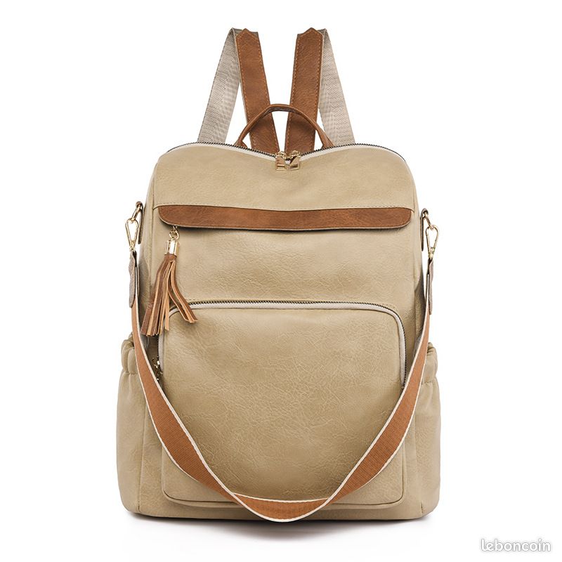 Sac à dos pour femmes en simili-cuir, sac à dos de styliste moderne et tendance, petit sac à dos à lanières - Livraison 3 jours relais (image 4)