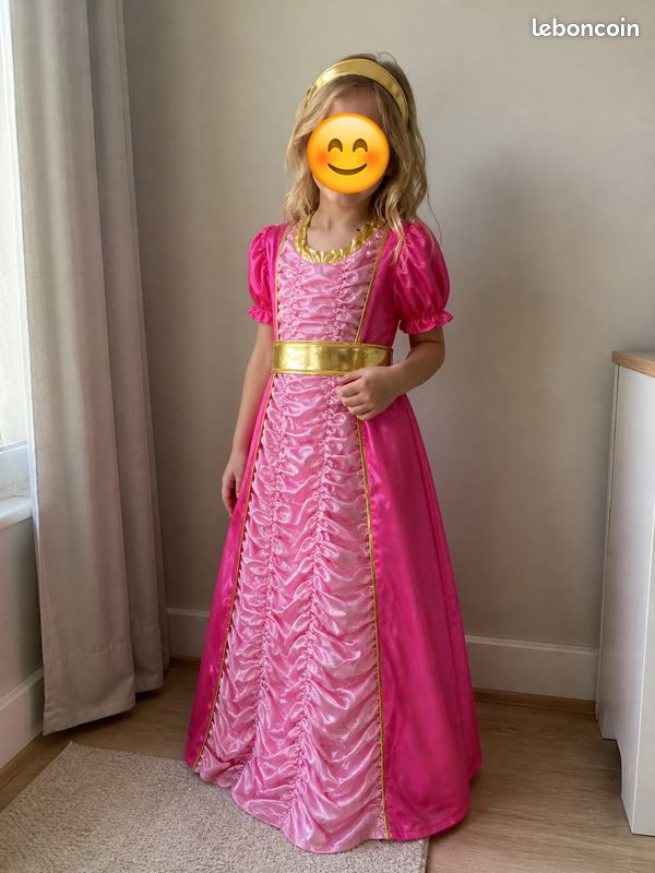 Déguisement Carnaval enfant fille Princesse rose 7-9 ans costume (image 1)
