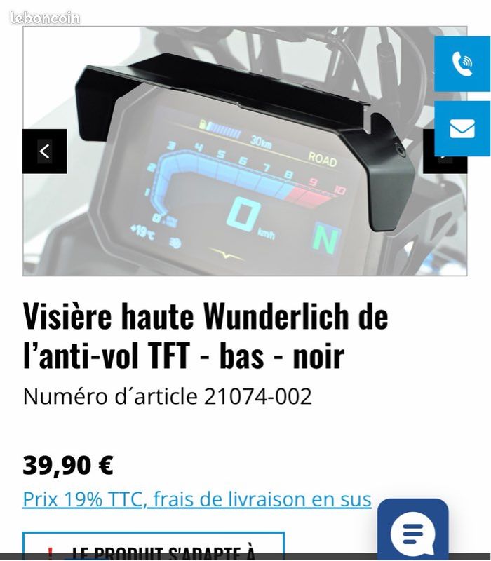 Antivol TFT BMW F 750 800 850 900 GS Wunderlich (image 3)