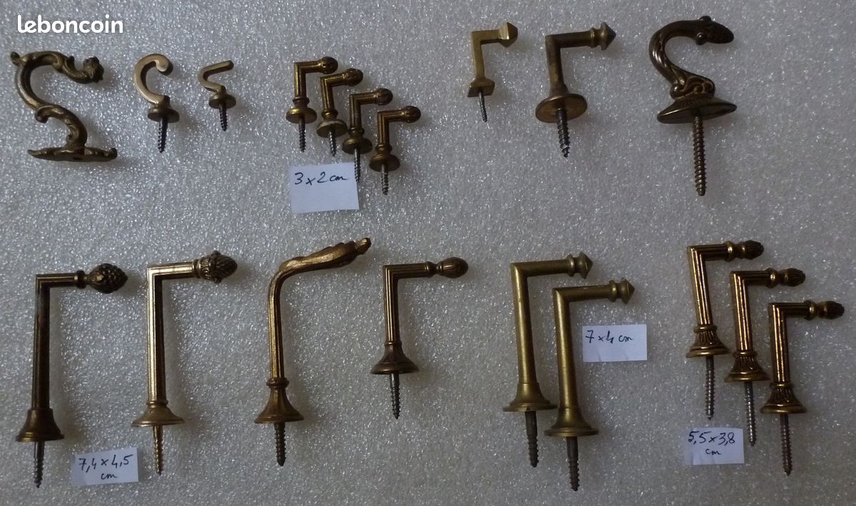 Lot D'embrasses De Rideaux En Laiton Doré – Finition Bronze, Fait Main, Look Vintage