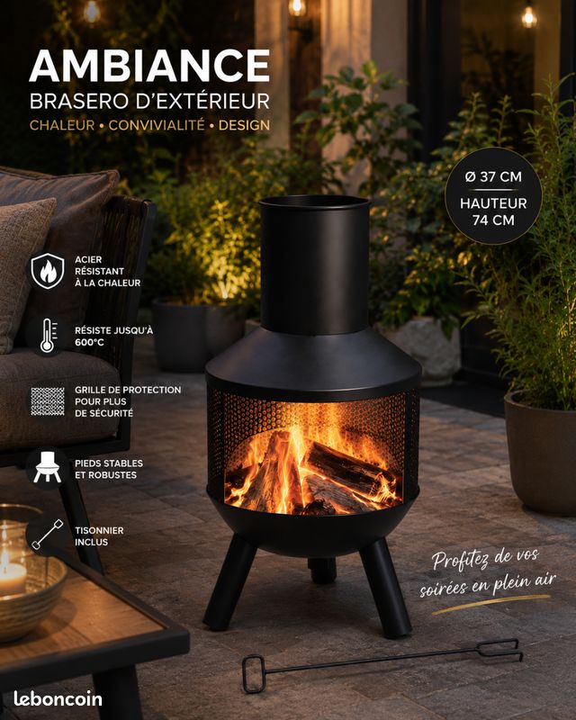 Relaxdays Jeu De 2 Tisonniers/Crochets Cheminée - Acier Noir, Longs 34 & 51 Cm - Pour Feu, Brasero, Four, Gril
