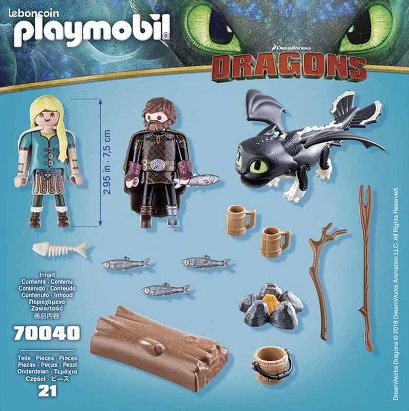 Playmobil dragons 70040 - harold et astrid avec krokmou (image 3)