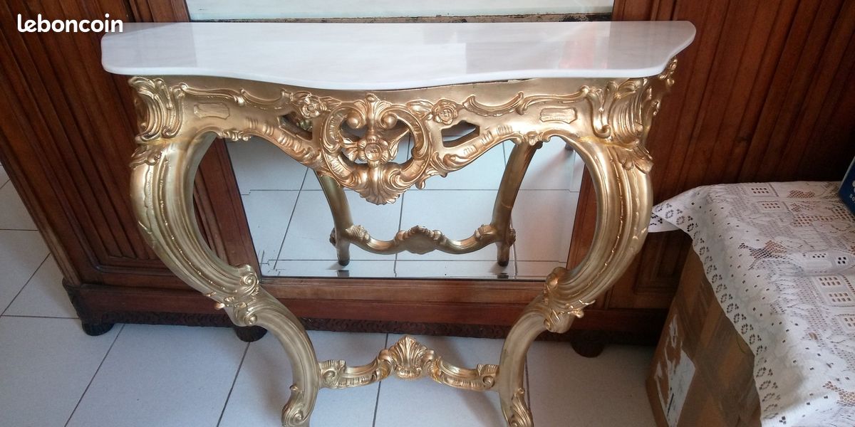 Meuble doré console d'entrée (image 3)