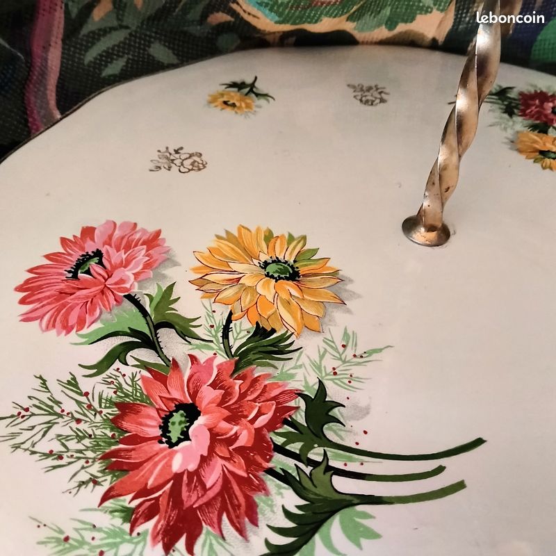 Plateau fromage , gâteaux Digoin Sarreguemines, vintage .Atelier d'Art Côte d'Opale (image 4)