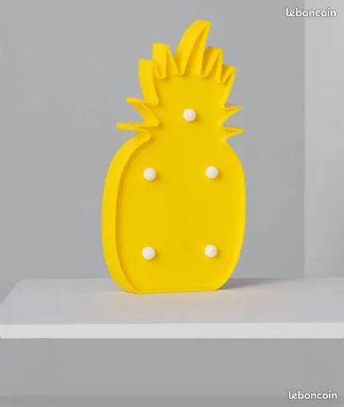 Néon LED Ananas Vert Et Jaune Toyland - Décoration Murale Lumineuse, Fonctionne Sur Piles, Support Inclus