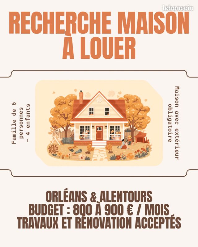 Maison 4 pièces 100 m² · à Orléans · 100 m² · 800 €/mois
