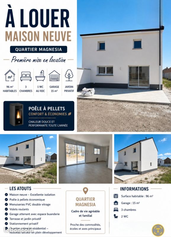 Maison 5 pièces 96 m² · à Calais · 96 m² · 1 015 €/mois