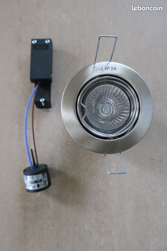 Kit de 3 Spots à encastrer orientables - Rond Nickel Brossé - GU10 - Neuf (image 3)