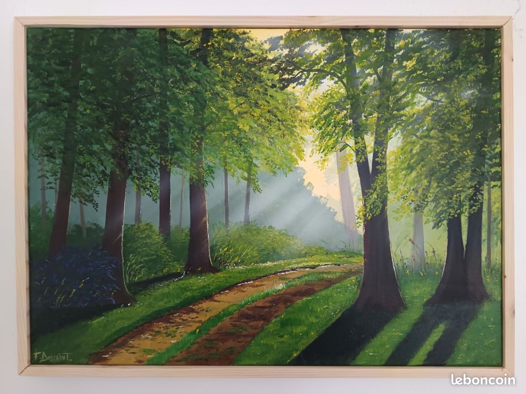 Tableau peinture forêt lumineuse (image 1)
