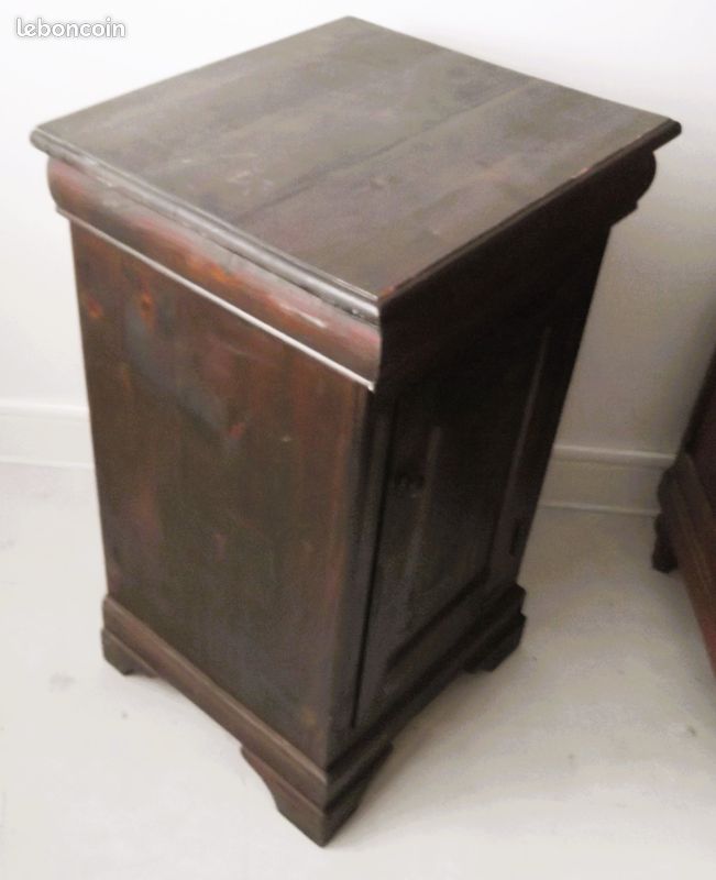 Ancien meuble de rangement en pin 1 porte 1 tiroir (image 2)