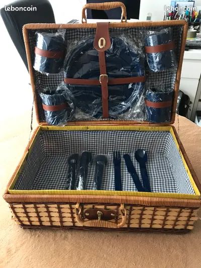 Jolie valise Pique Nique en osier (image 2)