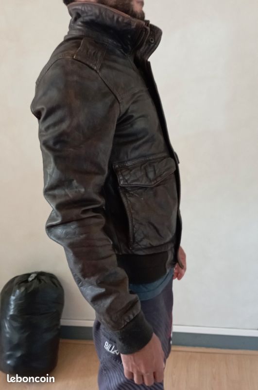 Veste manteau blouson tout cuir abercrombie (image 6)