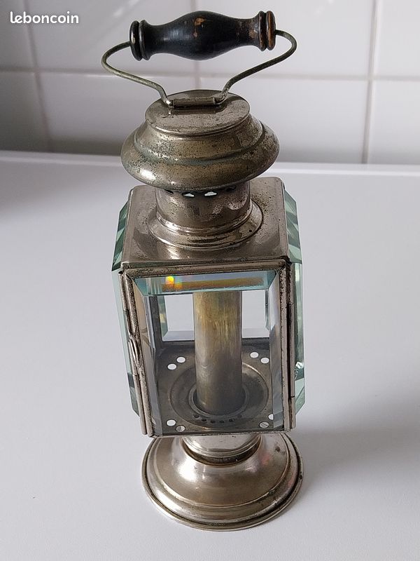ANCIENNE LANTERNE MÉTALLIQUE d'extérieur / de jardin / photophore EUR