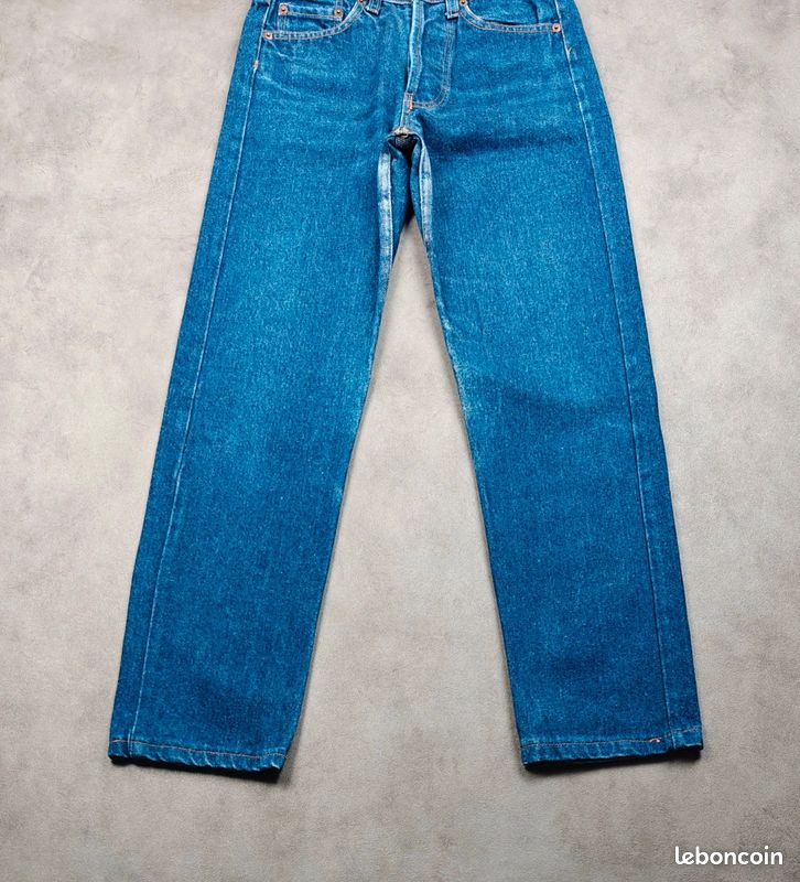 Jean Levi's 501 vintage 1993 Made in USA |W24 L30 FR34| Straight pants droit old aged bleu (image 5)