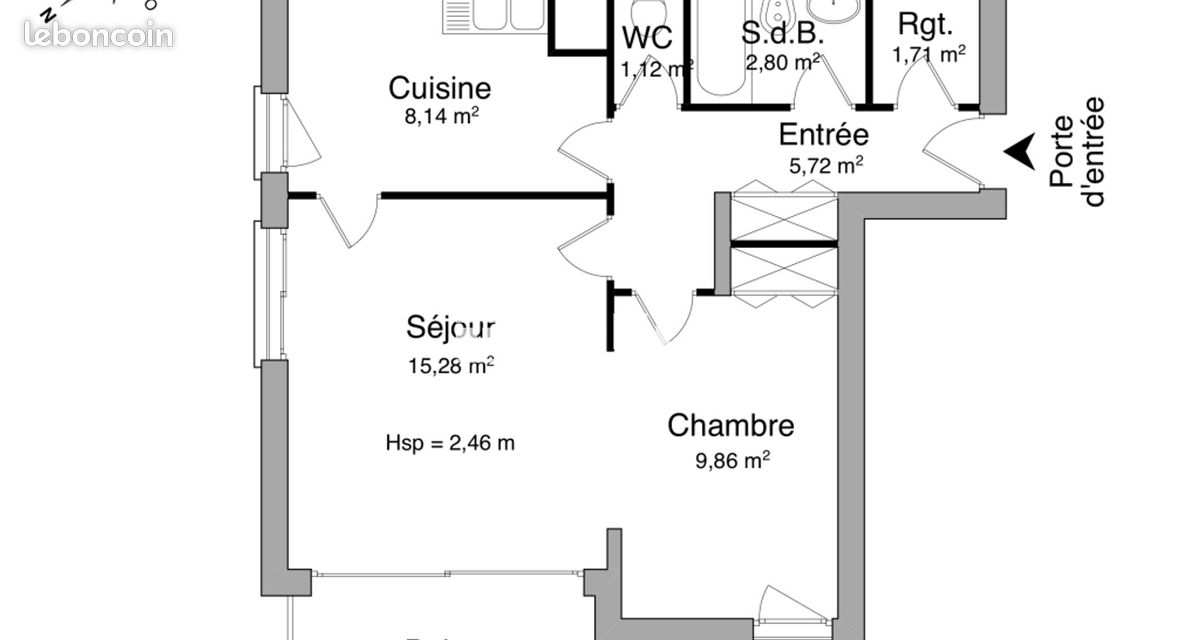 Appartement 2 pièces 45 m² · à Rouen · 45 m² · 780 €/mois
