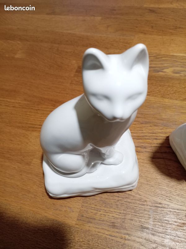 Paire de serres livres chats 20cms de hauteur en faïence (image 9)
