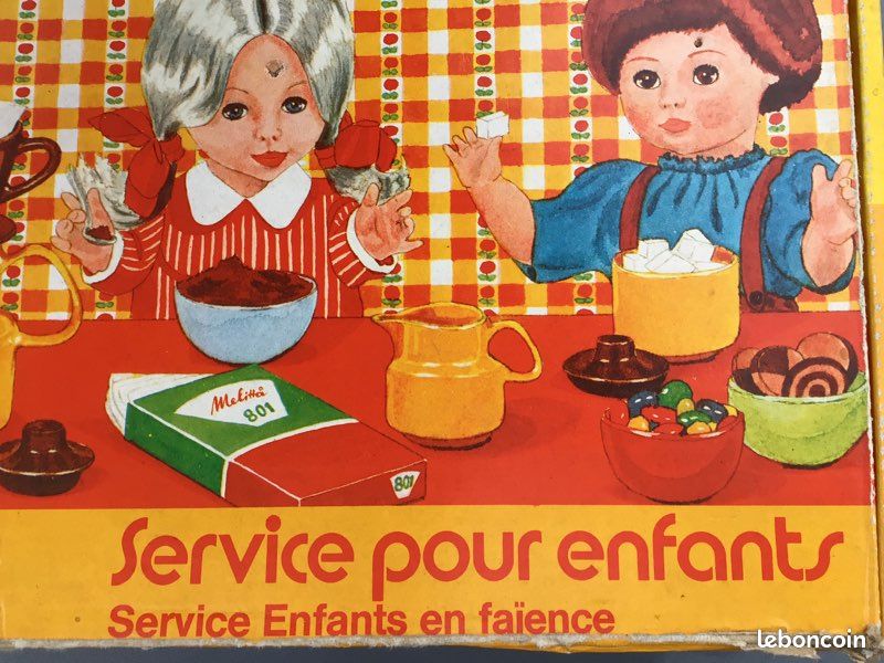 ANCIEN SERVICE A Cafe En Faience Vintage vichy EUR 85,00 - FR