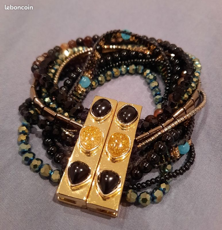 Superbe bracelet manchette Hipanema pierres (image 5)