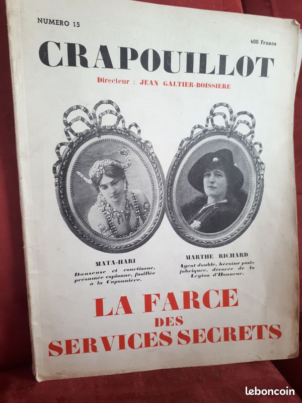 Livre ancien Revue "Crapouillot" Numéro 15 "La farce des services secrets" publiée en avril 1951 (image 1)